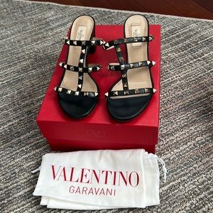 Valentino Rockstud Slide Sandals